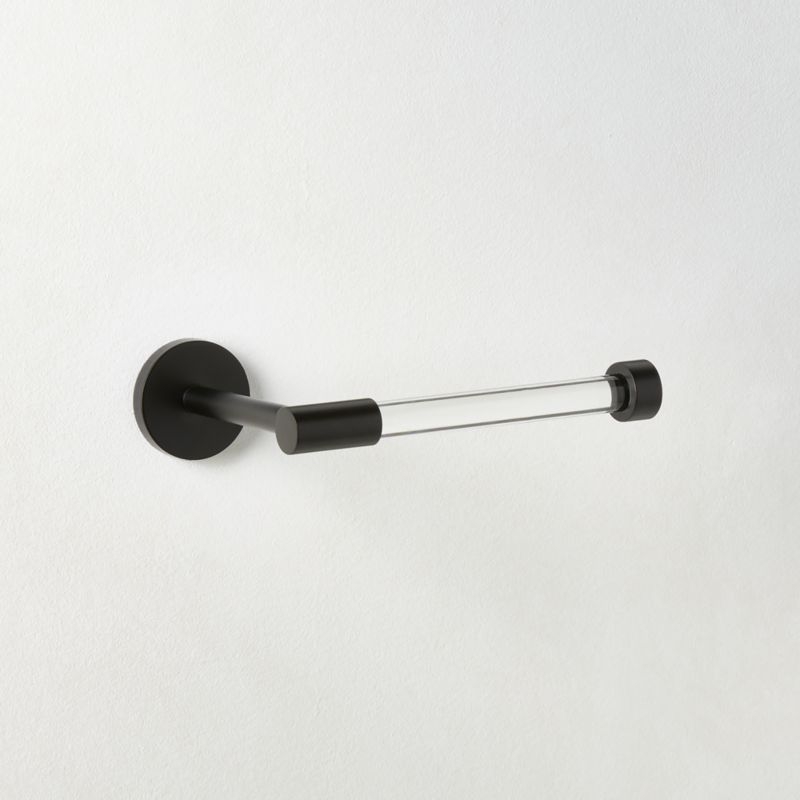 Flynn Crystal and Black Wall-Mounted Toilet Paper Holder - Image 1