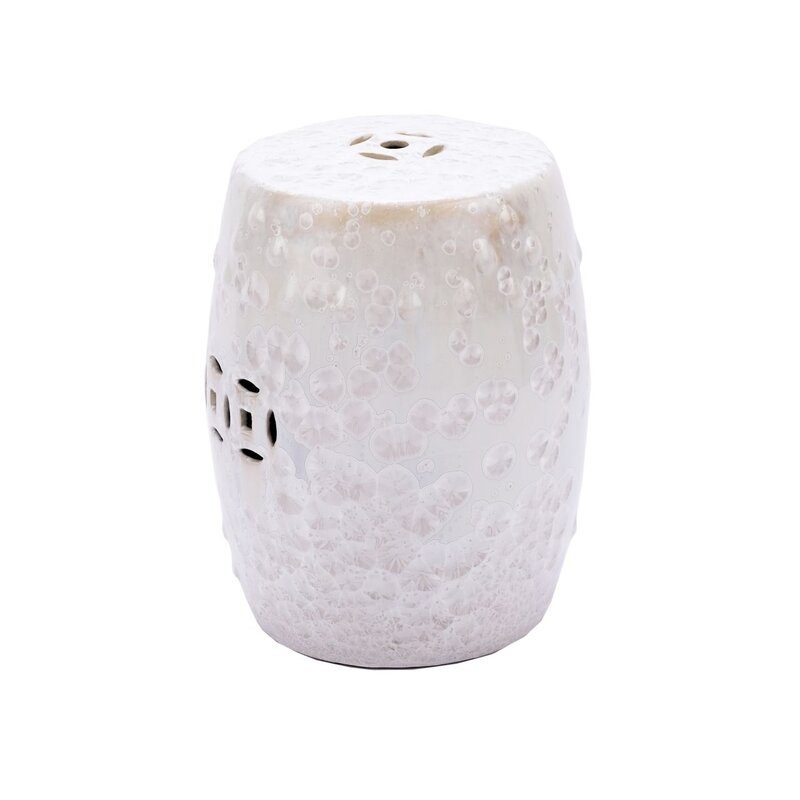 Legend of Asia Asa Ceramic Garden Stool in White - Image 0
