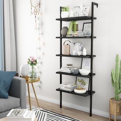 Nicolas 70.8'' H x 25.5'' W Steel Ladder Bookcase - Image 0