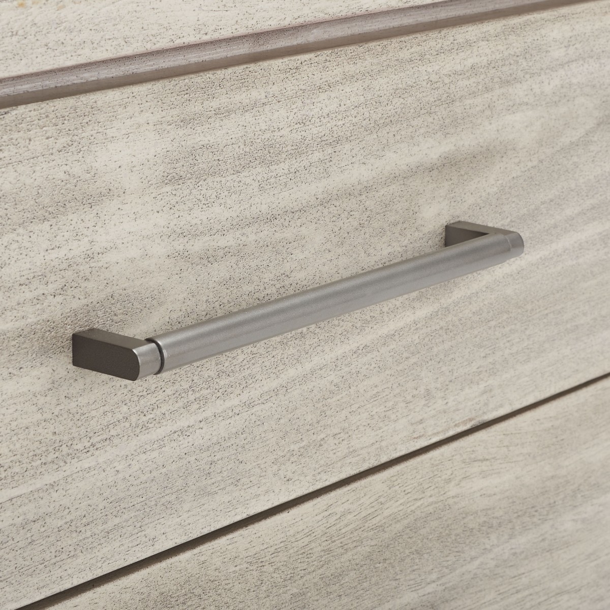 Rosey 3 Drawer Wood Nightstand - Light Grey - Image 2