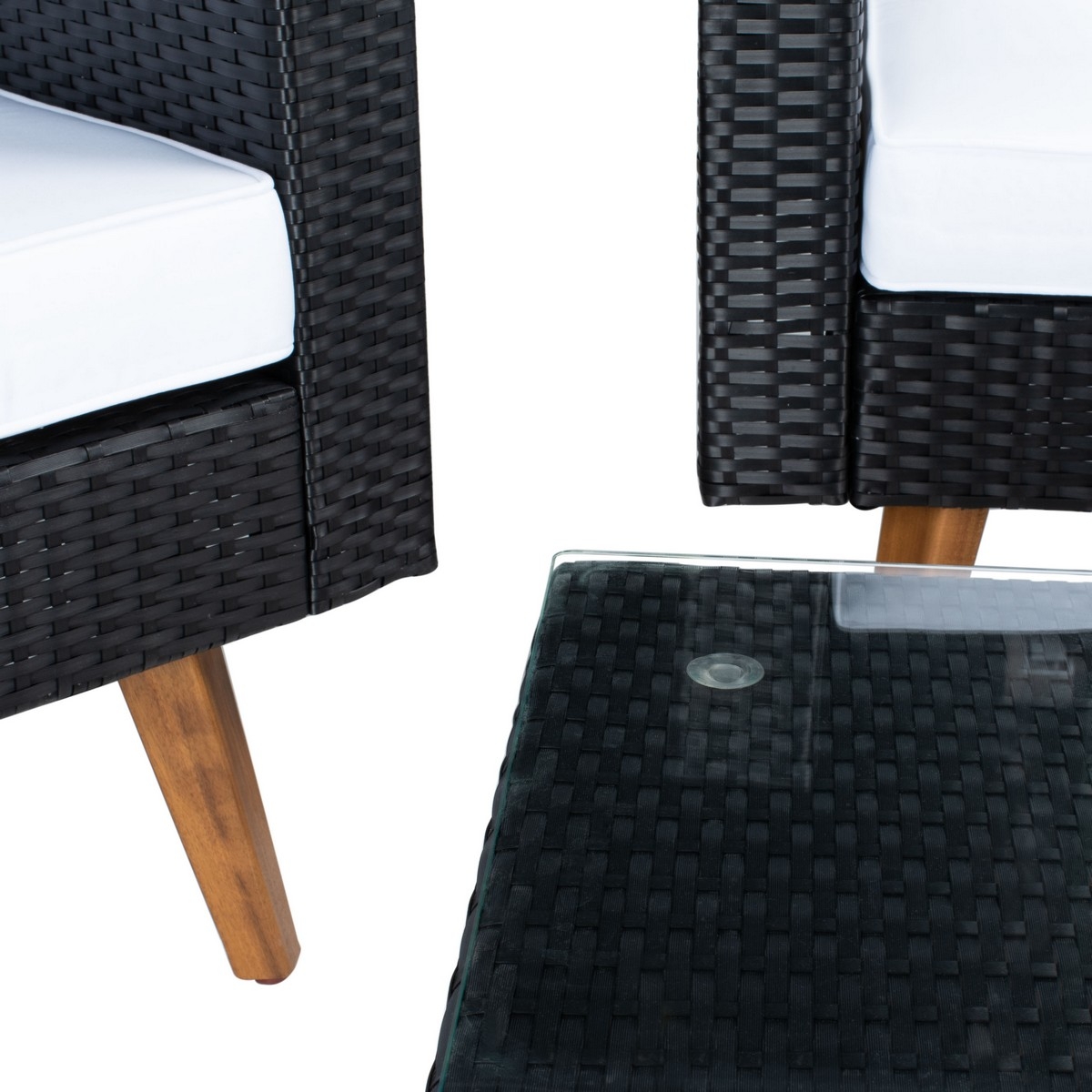 Presla 6 Pc Living Set - Black/White - Safavieh - Image 3