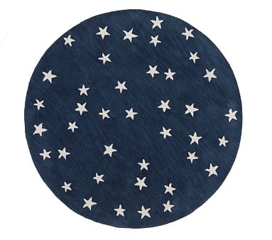 Starry Skies Round Rug ,5 Ft Round, Navy - Image 0