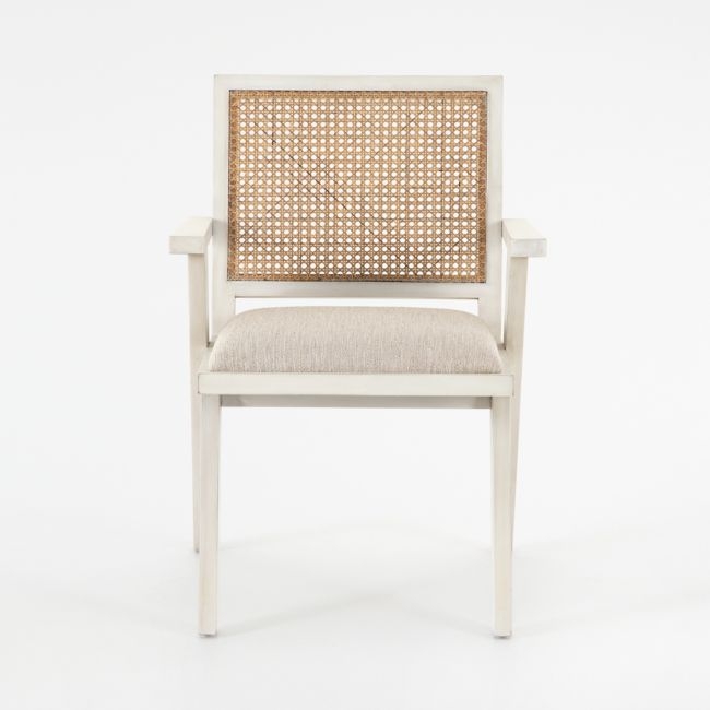 Annette Cream Upholstered Cane Dining Chair - Image 0