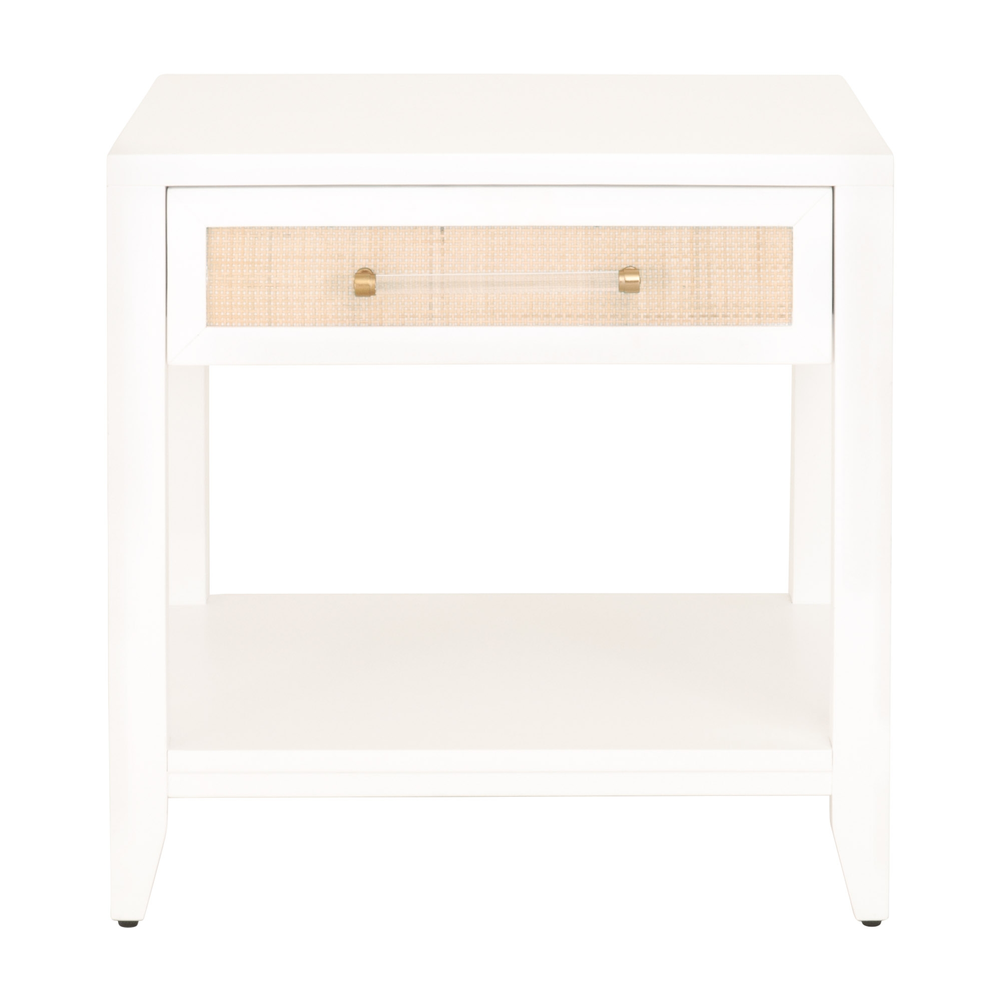Holland Rattan End Table, White - Image 0