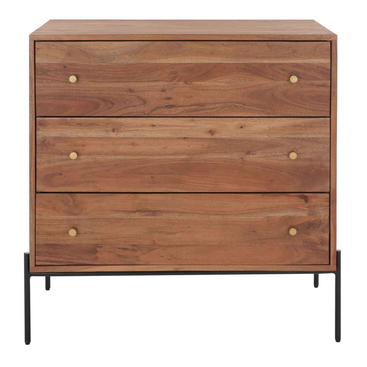 Dowling 3 Drawer Chest - Brown / Black - Safavieh - Image 0