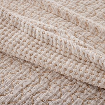 Mixed Herringbone Blanket, Full/Queen, White - Image 2