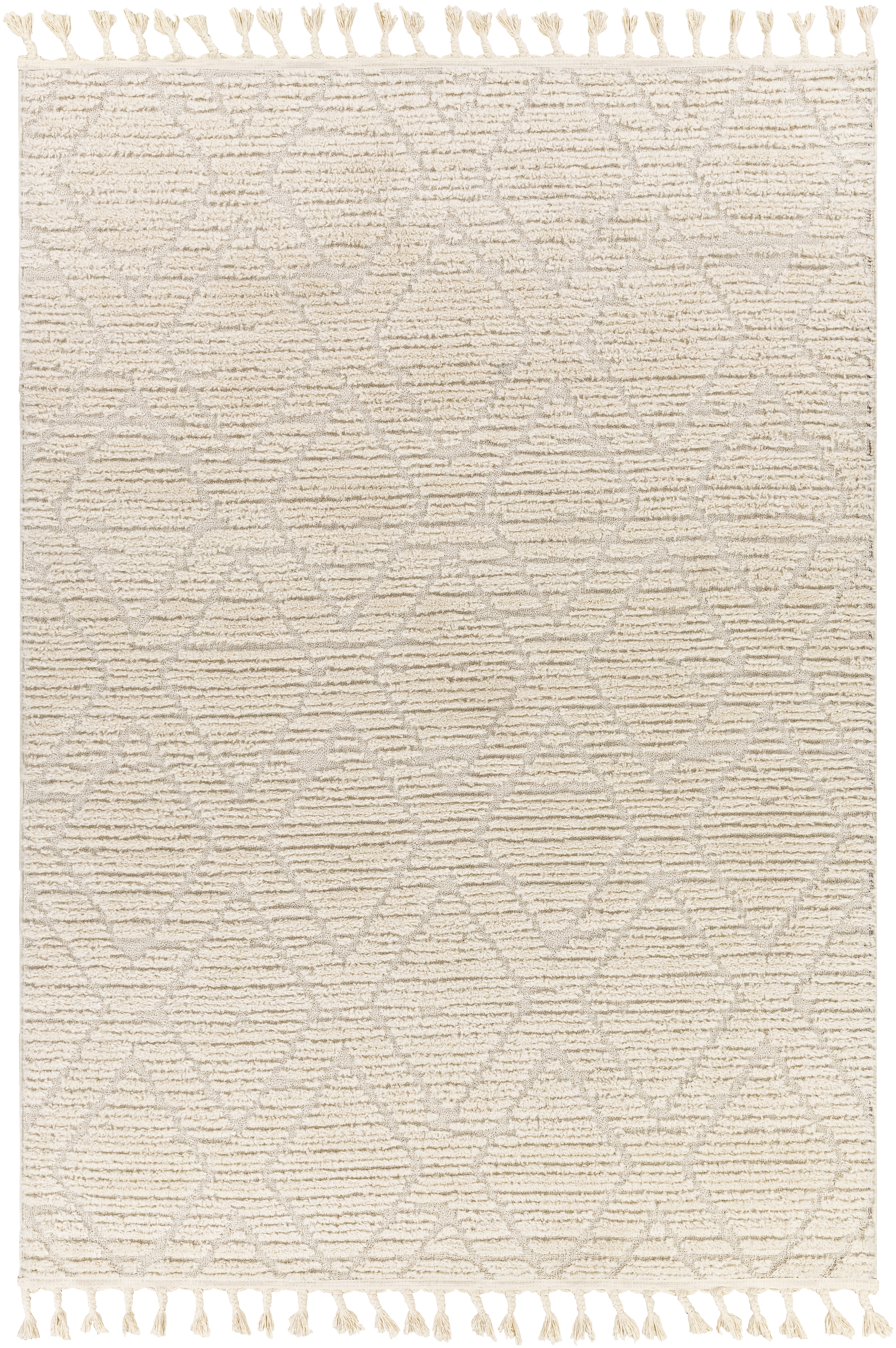 Nora Beige Indoor 5'3" x 7' Machine Woven Rug - Image 0
