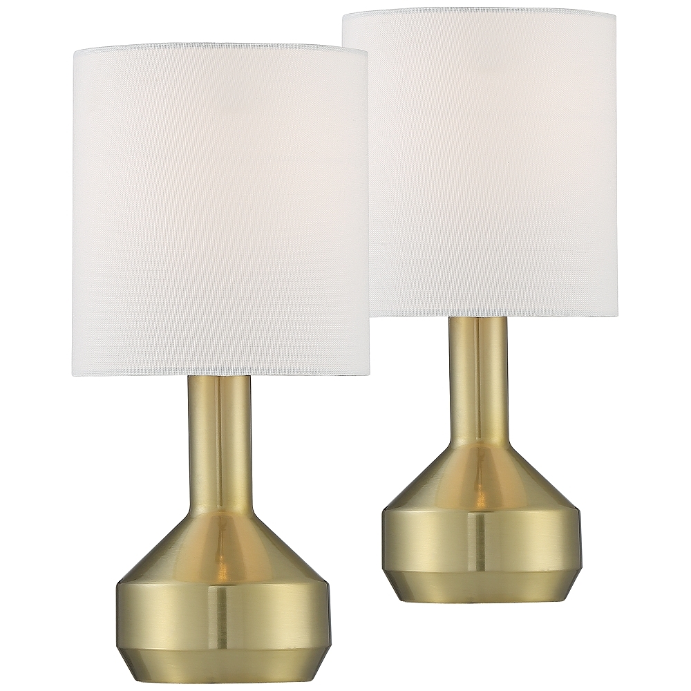 Syd 14 3/4" High Brass Accent Table Lamps Set of 2 - Style # 76A97 - Image 0