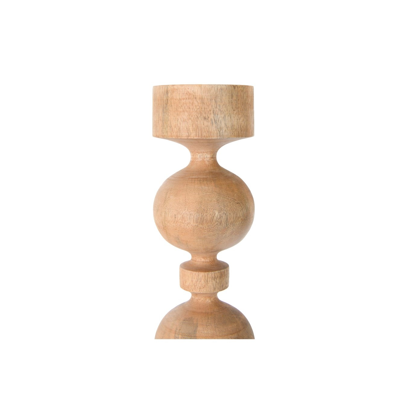 Carved Mango Wood Candle Holder, 18" - Image 2