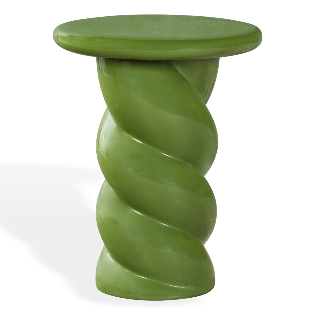 Noelly Concrete Accent Table - Olive Green - Image 4