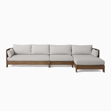 Porto Outdoor 134 in 2-Piece Chaise Sectional, Driftwood - Image 3