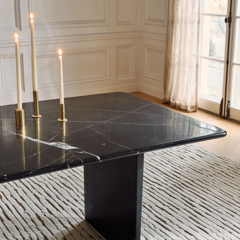 Kishi 75" Rectangular Black Marble Dining Table - Image 3