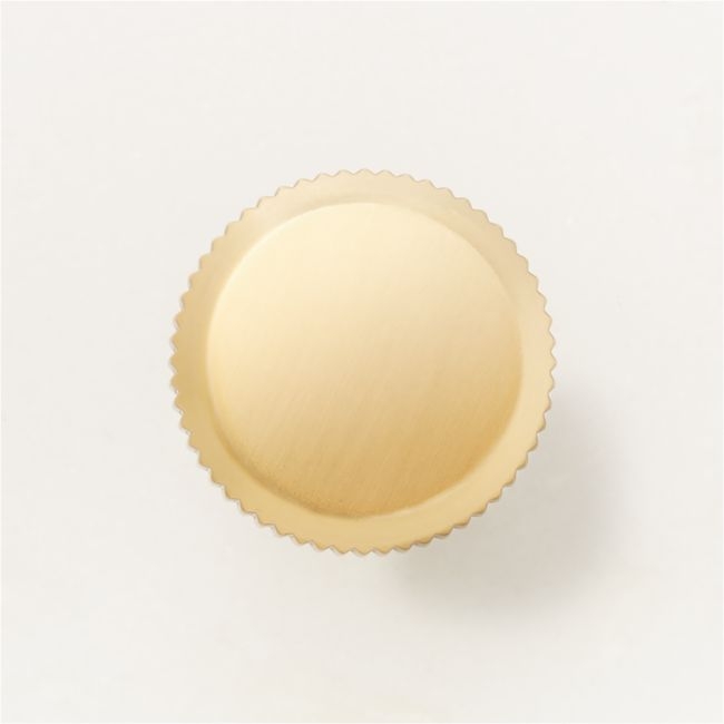 Curveaux Scored Round Brushed Brass Knob 1.25'' - Image 0