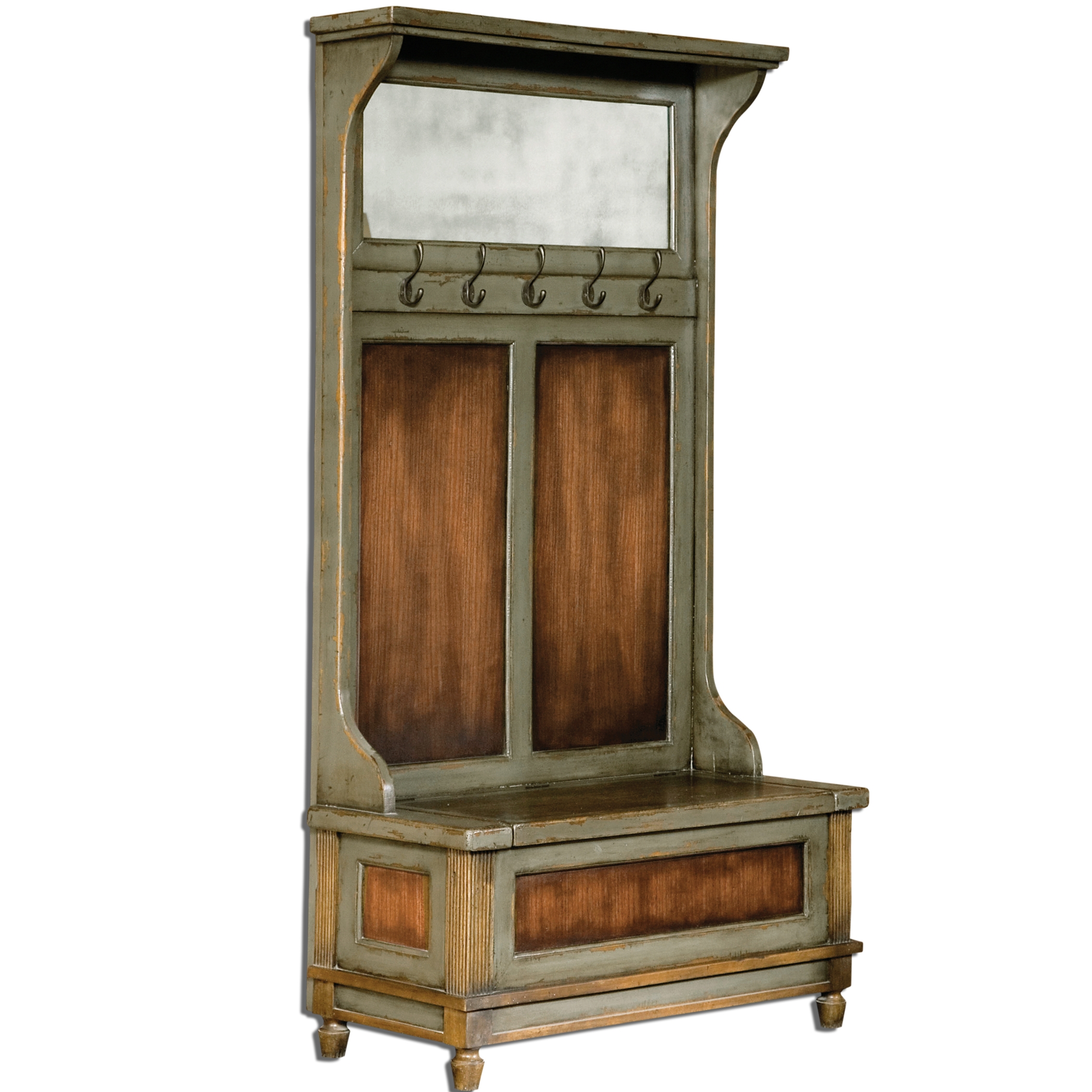 Riyo Distressed Hall Tree - Image 0