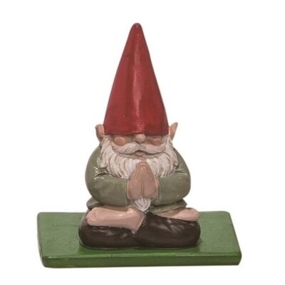 Trinx Resin 3" Red Spring Yoga Gnome Figurine - Image 0