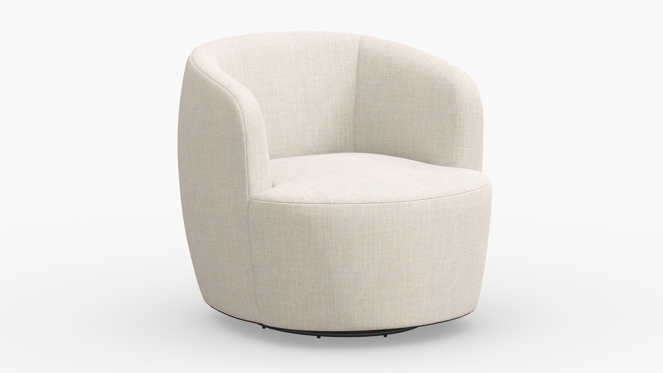 Tub Swivel Chair, Talc Everyday Linen - Image 0