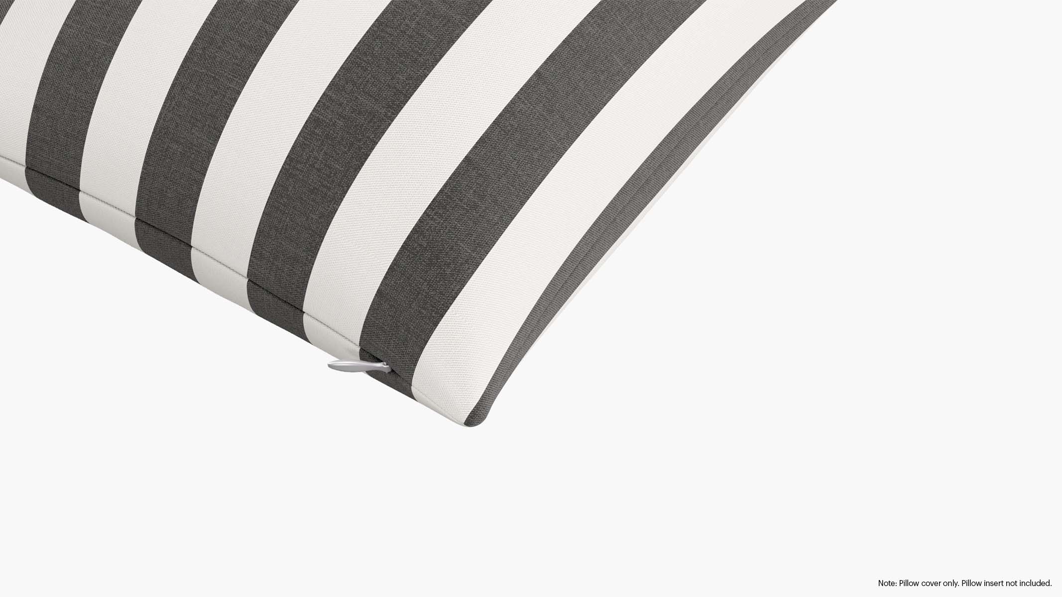 Throw Pillow Cover 16", Ink Cabana Stripe, 16" x 16" - Image 1