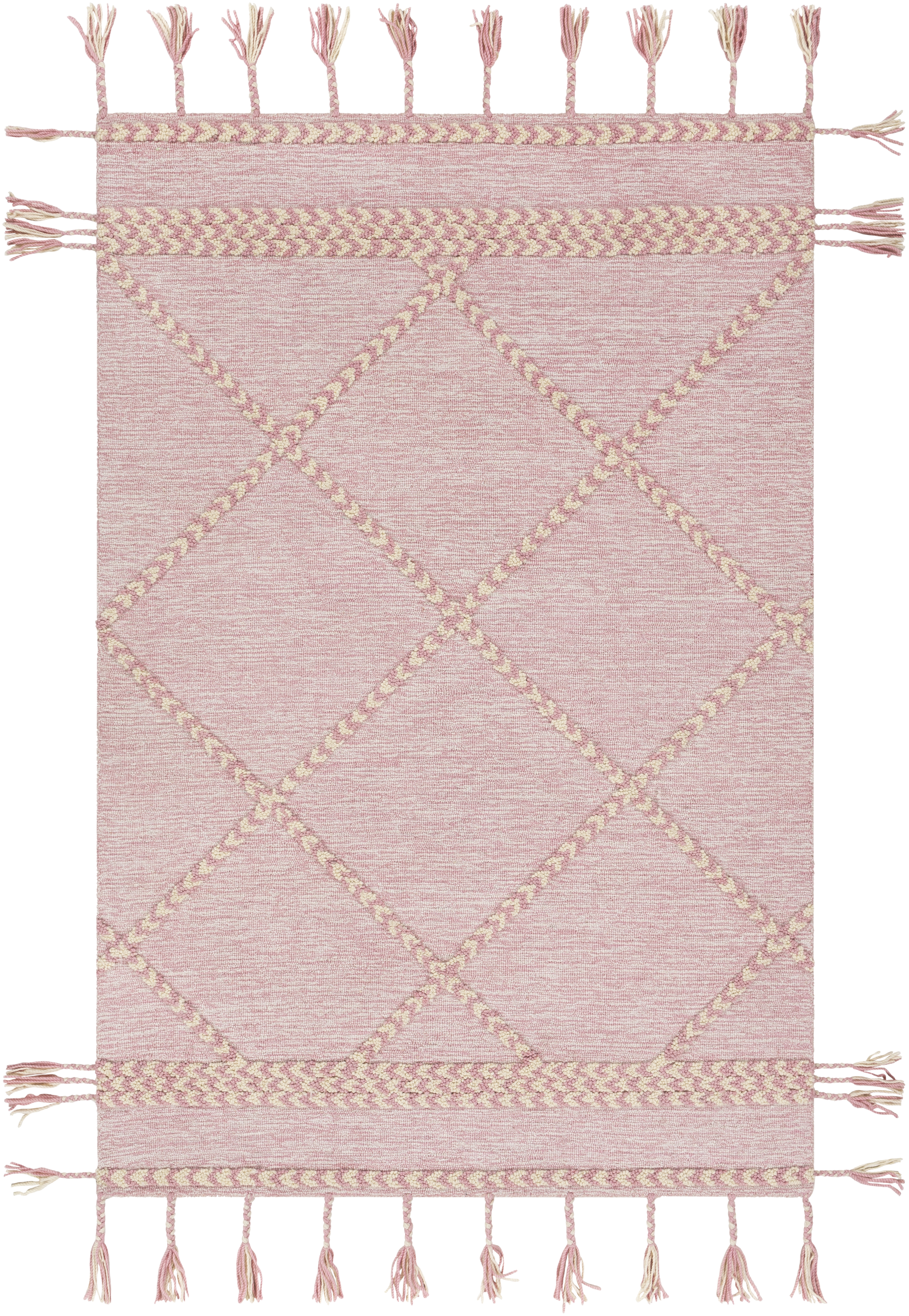 Zanafi Tassels Beige Indoor 8'10" x 12' Handmade Rug - Image 0