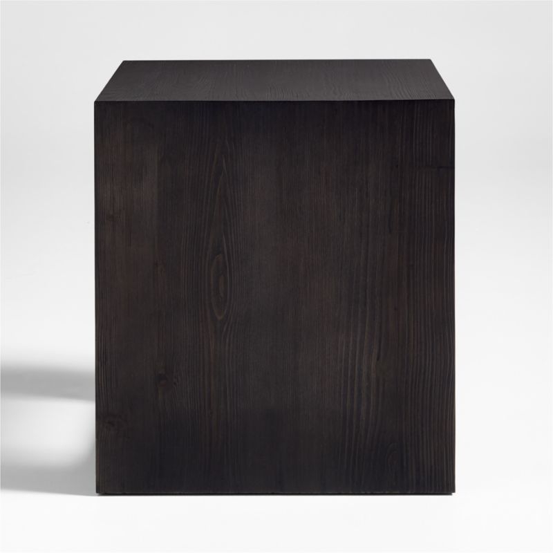 Vernon Ebonized Wood Side Table with Drawer - Image 3