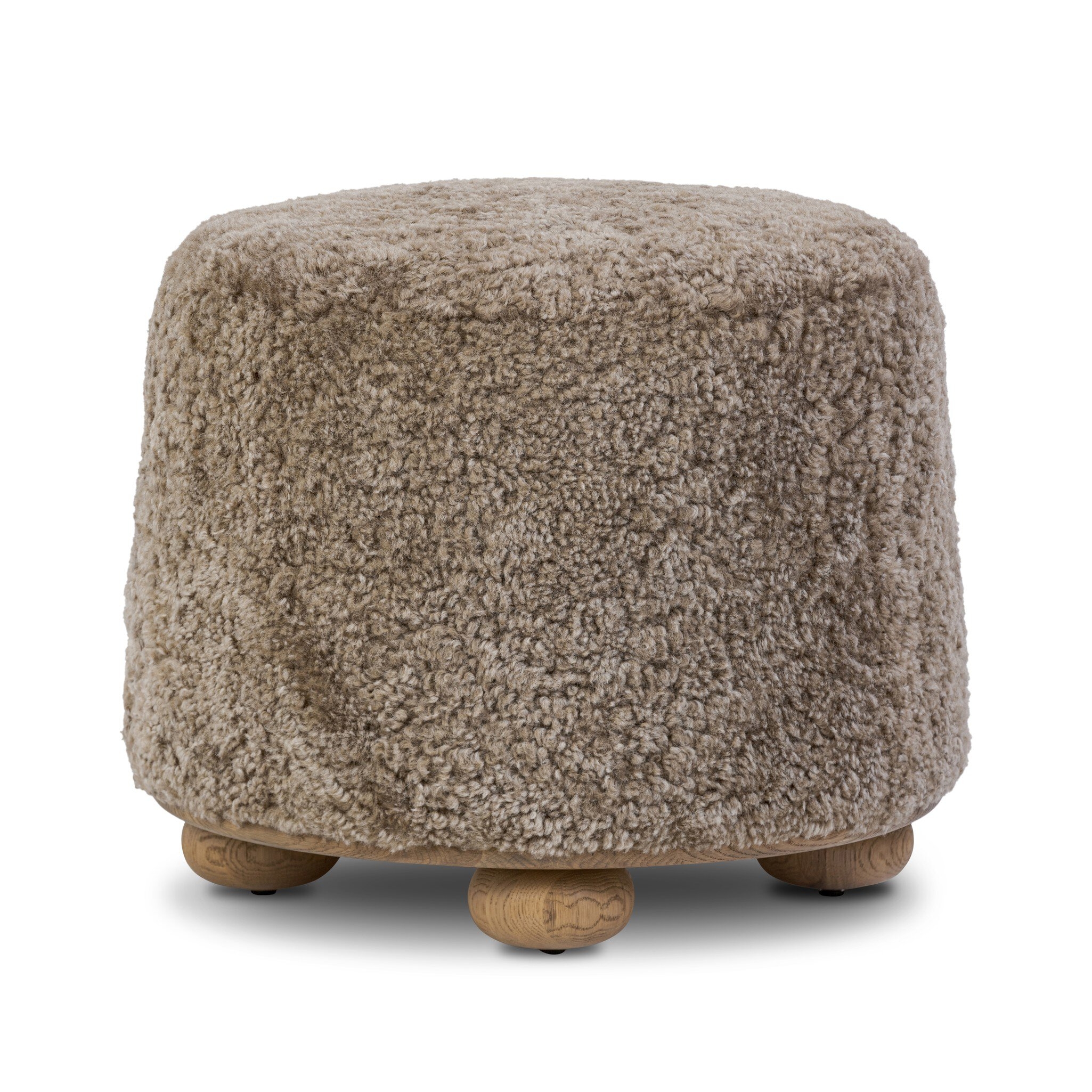 Bilbury Ottoman - Taupe Shearling - Image 0