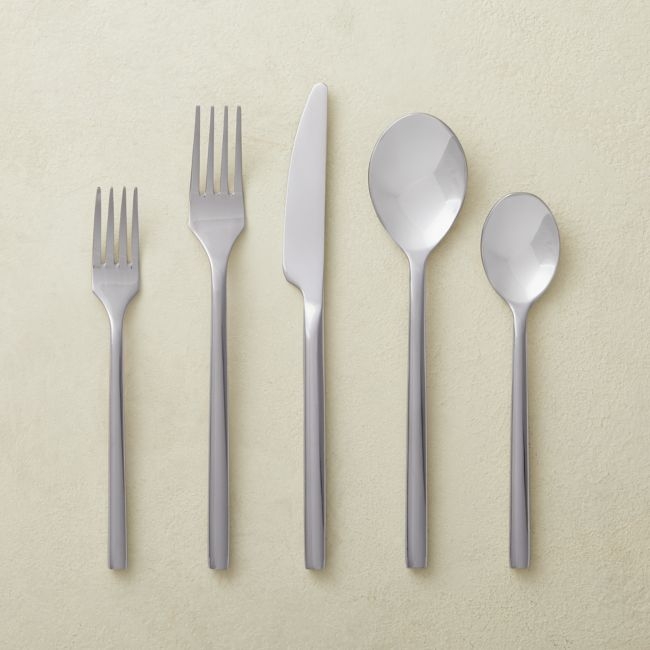 Rush 20-Piece Shiny Silver Flatware Set - Image 0