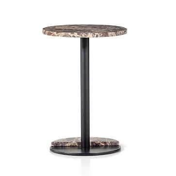 Lofted Marble Side Table, Solid Marble, Matte Black Iron - Image 2