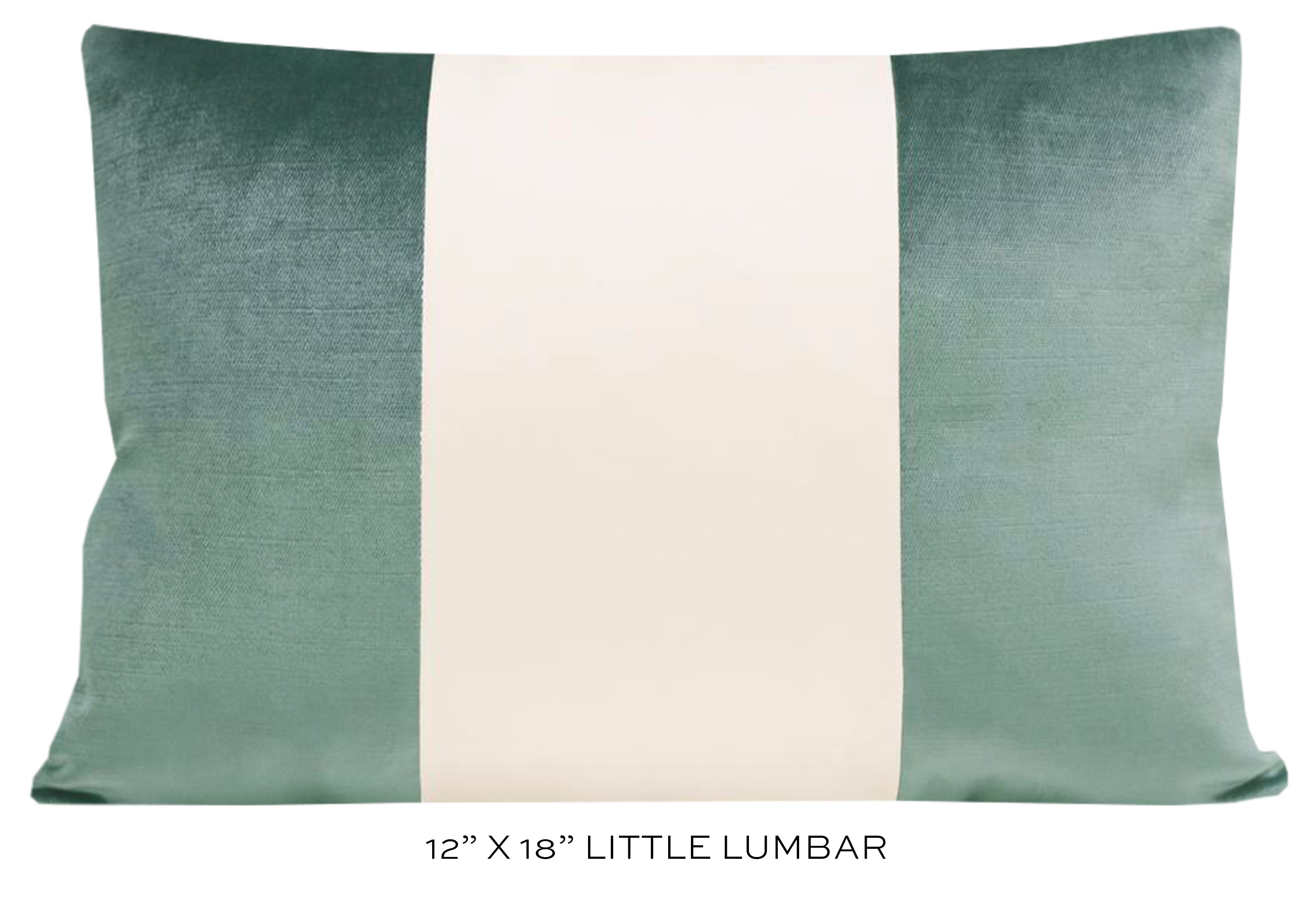 PANEL COLORBLOCK :: FAUX SILK VELVET // TURKISH BLUE + ALABASTER SILK - 20" X 26" STANDARD SHAM - Image 3