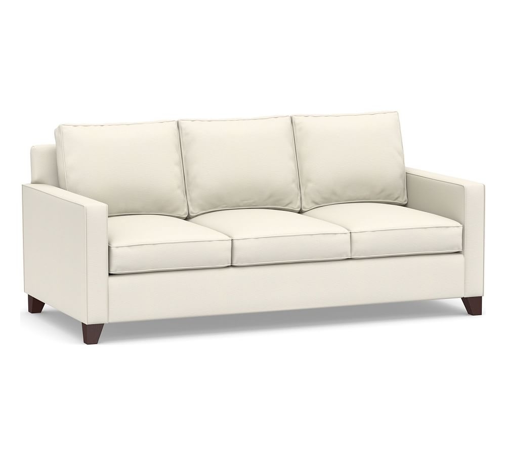 Cameron Square Arm Upholstered Deep Seat Sofa 85", Polyester Wrapped Cushions, Textured Twill Ivory - Image 0