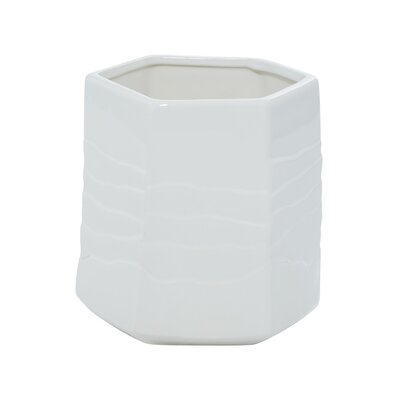 2 Piece Hersch White 7" Indoor / Outdoor Use Ceramic Table Vase Set - Image 0