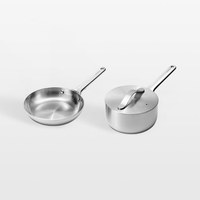Caraway ® Stainless Steel Mini Fry Pan and Stainless Steel Mini Saucepan Duo - Image 0