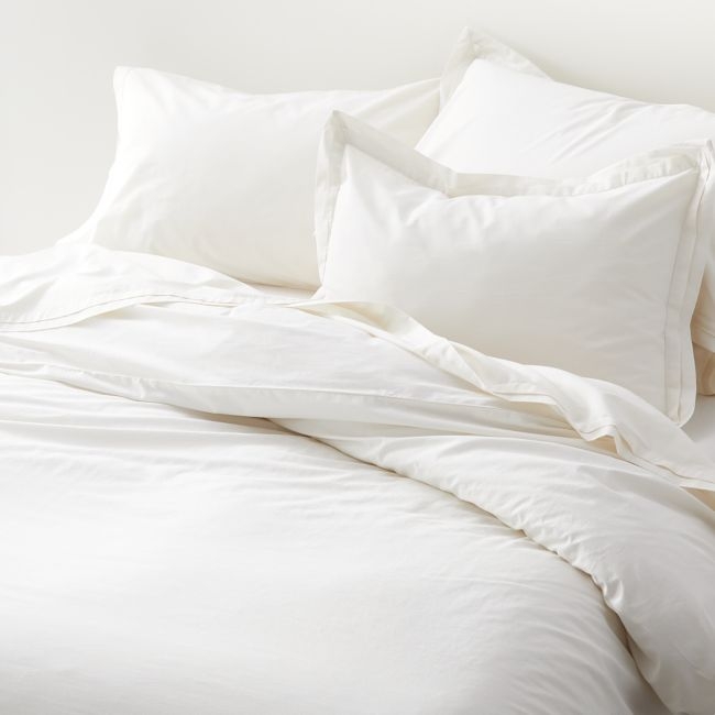 Mellow Pearl Organic Cotton King Duvet Cover - Image 0