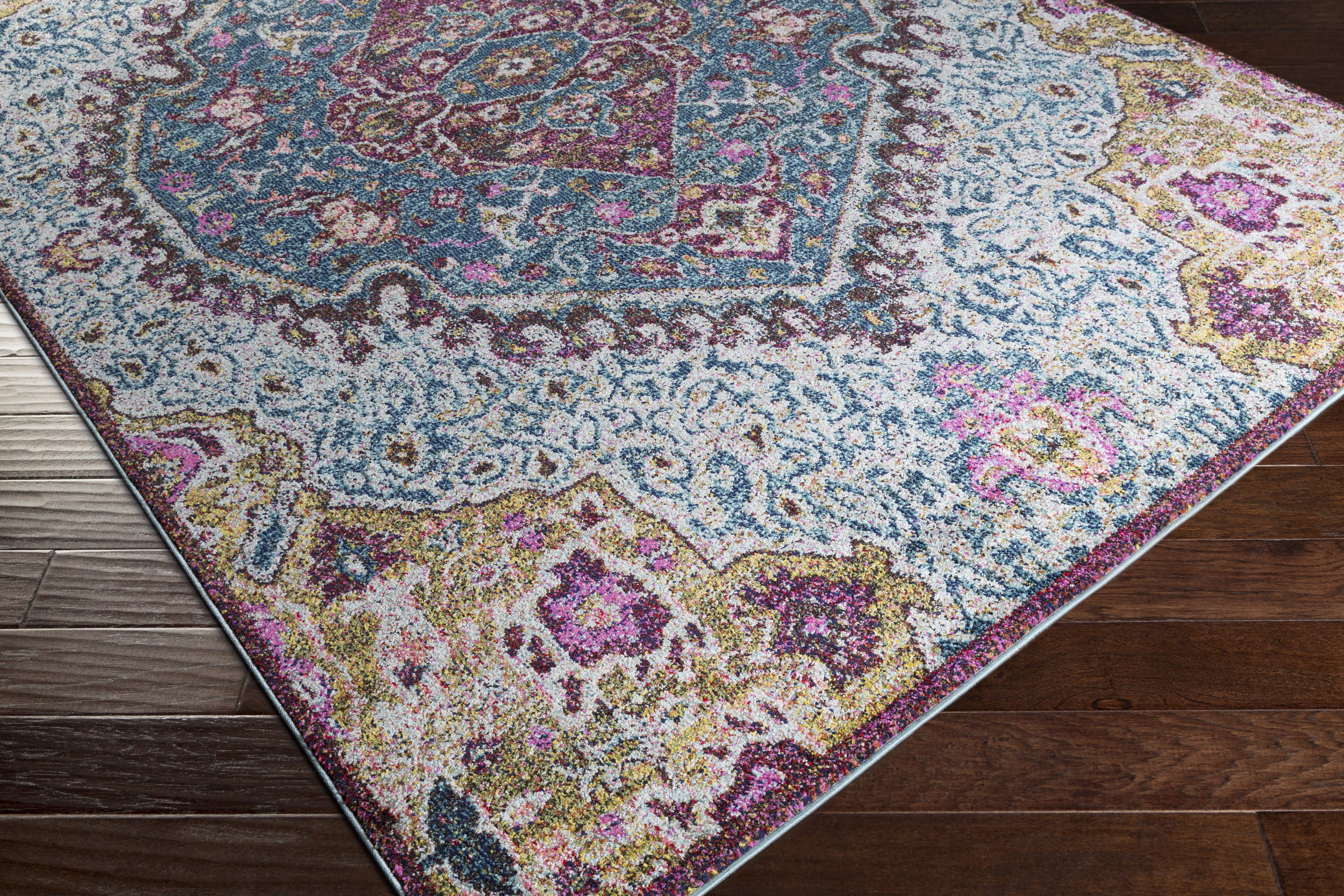 Anika Blue Indoor 5'3" x 7'3" Machine Woven Rug - Image 5