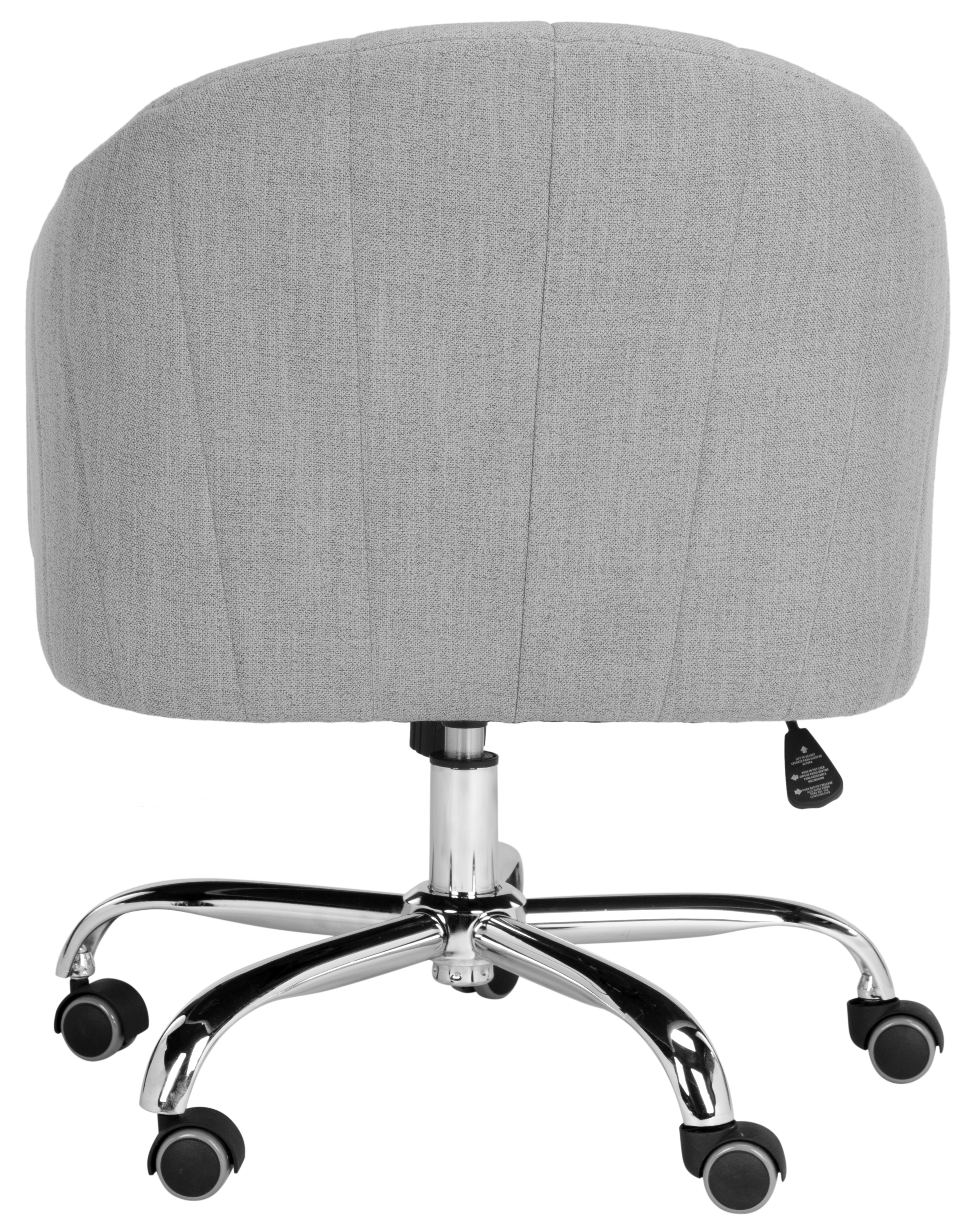 Themis Linen Chrome Leg Swivel Office Chair - Grey/Chrome - Arlo Home - Image 3