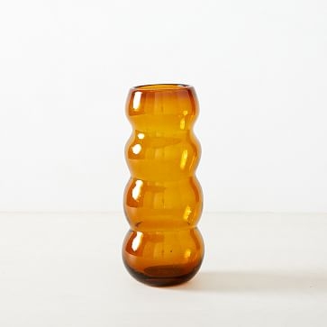 Mexican Glass Vases, Hurricane, Amber, Large - Image 4
