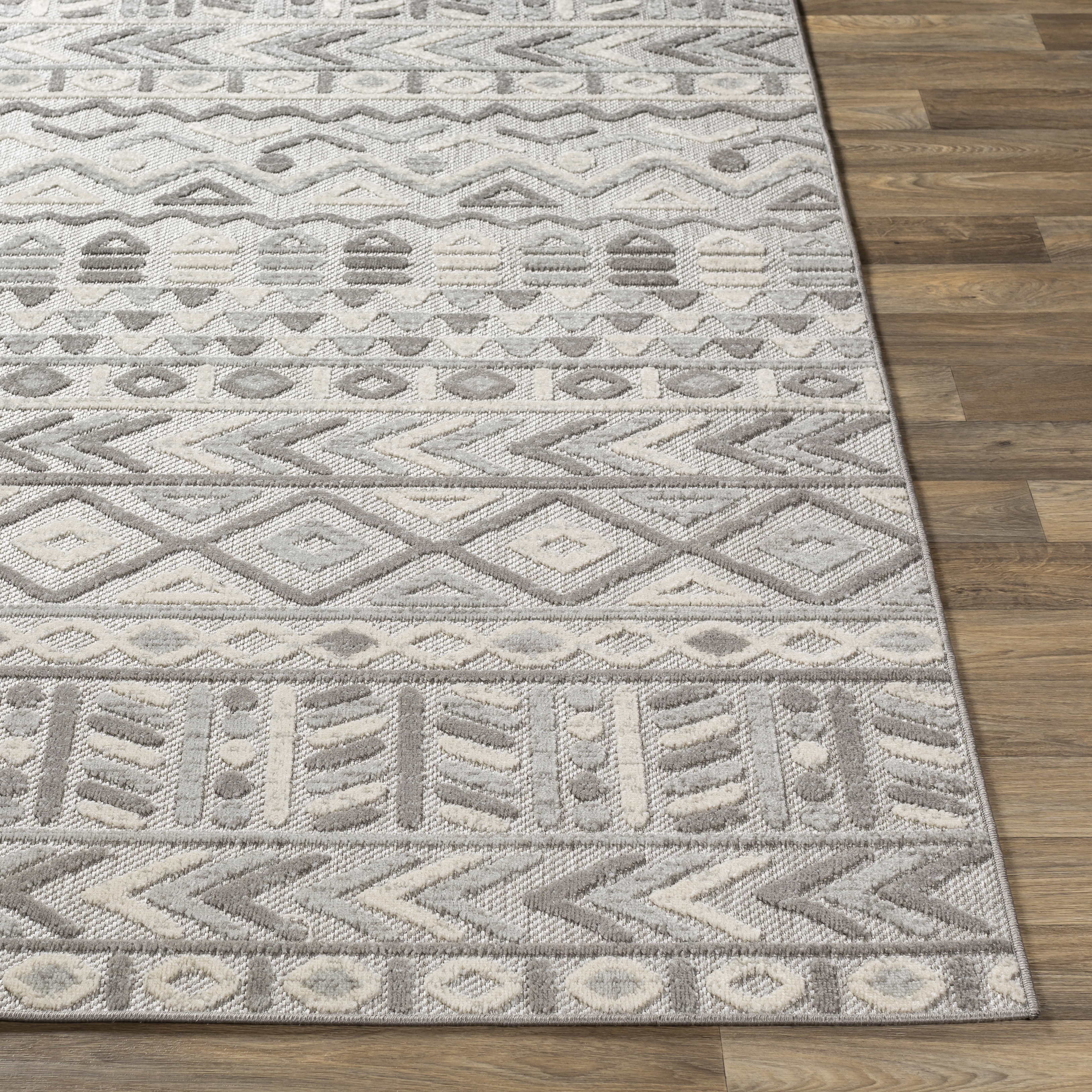 Big Sur Gray Outdoor 2' x 3' Machine Woven Rug - Image 2