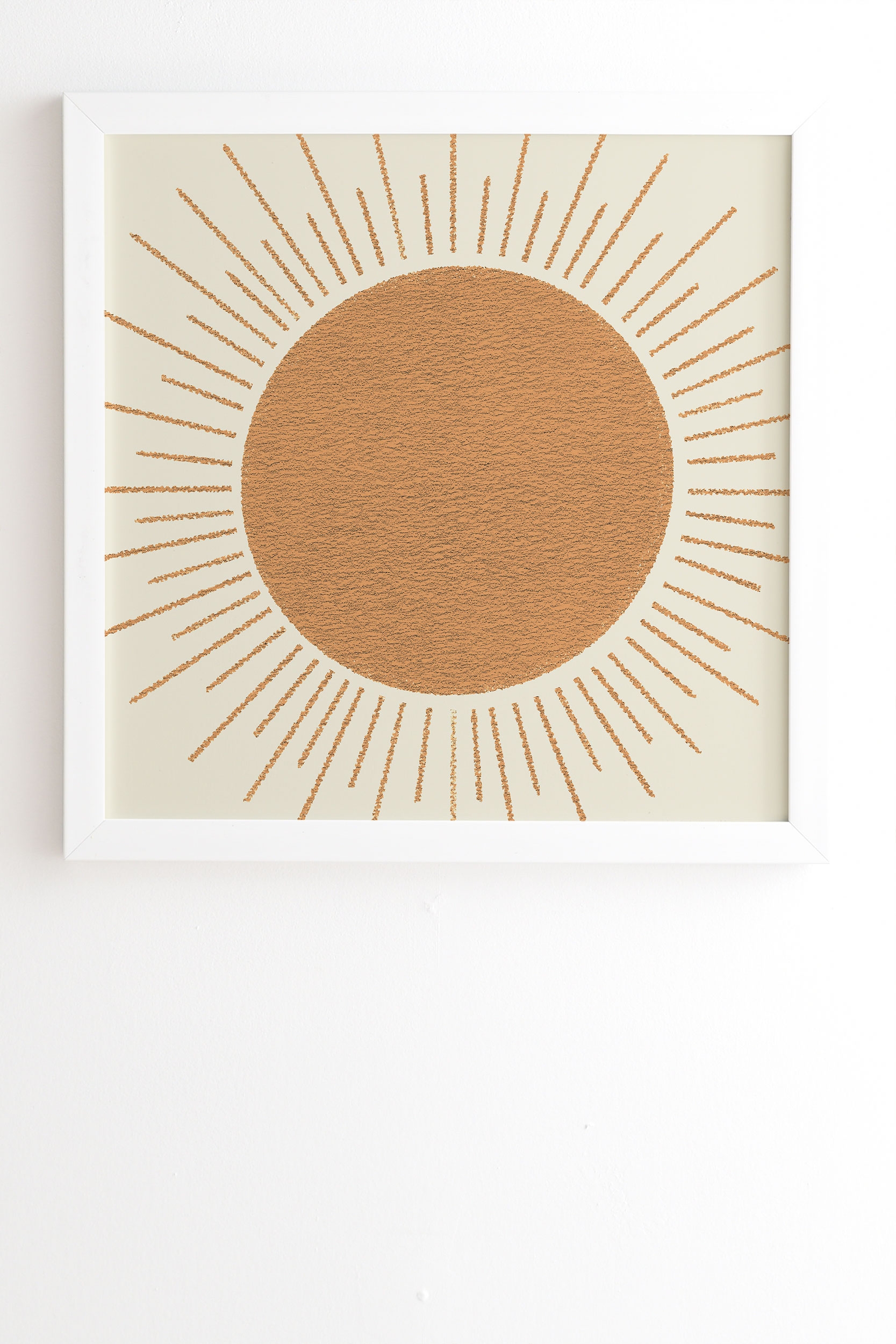 Sun Ray Midcentury by MoonlightPrint - Framed Wall Art Basic White 19" x 22.4" - Image 1