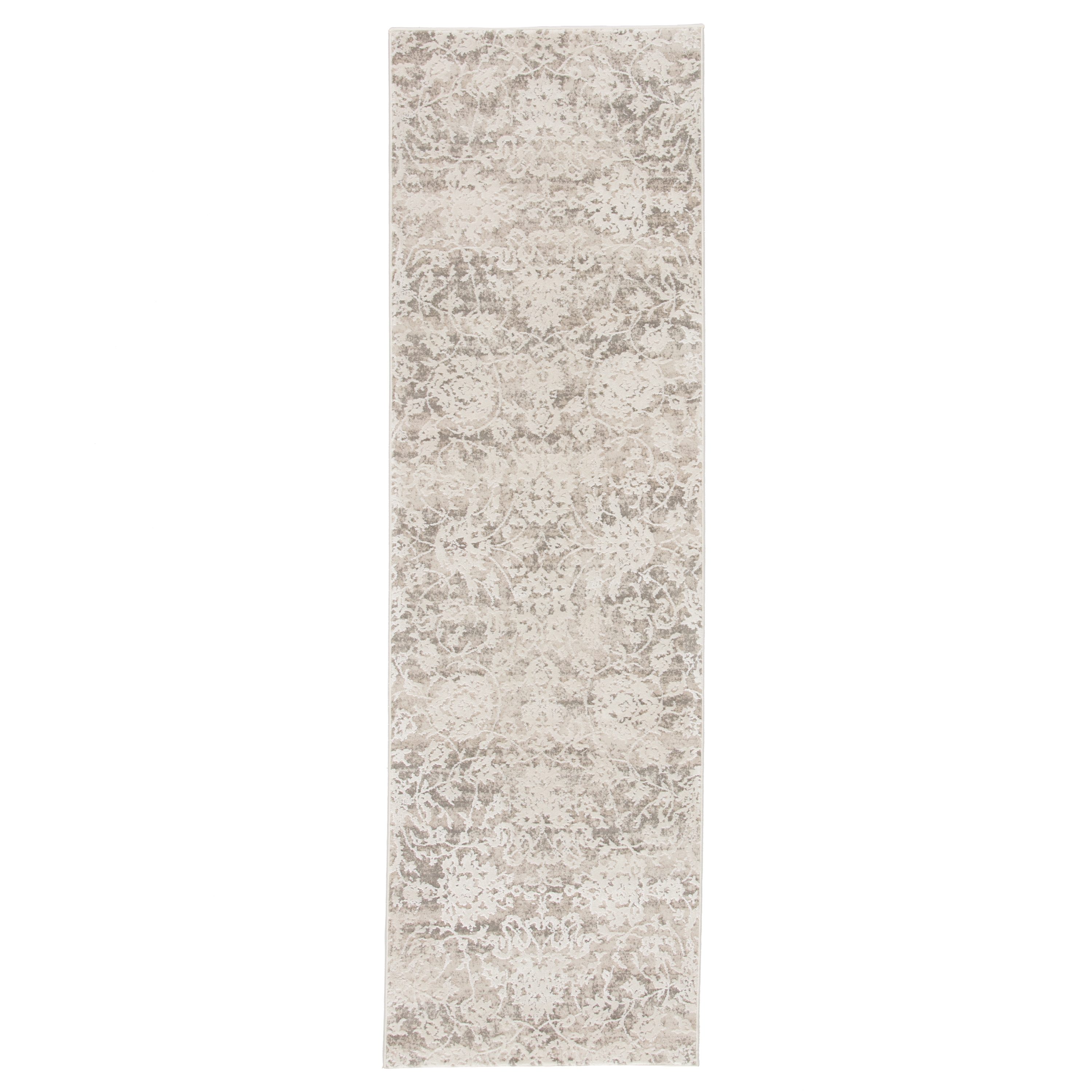 Alonsa Abstract Gray/ White Runner Rug (2'6"X8') - Image 0