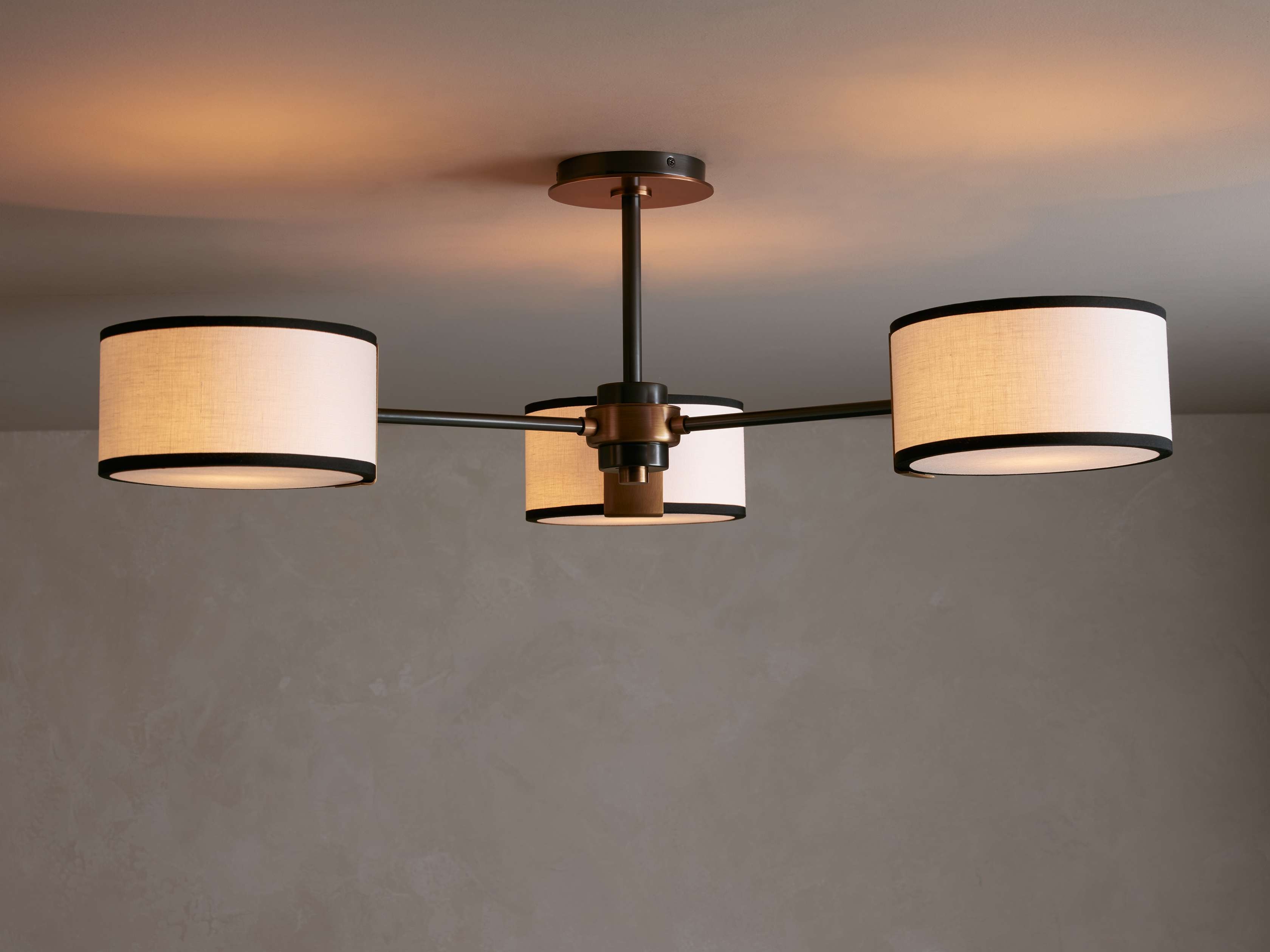 Daphne Flush Mount Fabric in Black  & White - Image 0