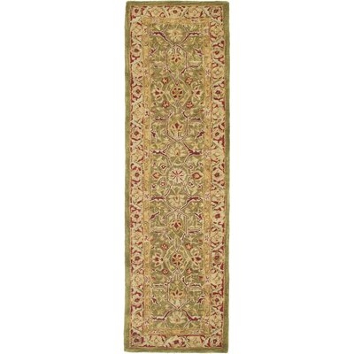 Tingley Persimmon Oriental Hand-Tufted Wool Green Area Rug - Image 0