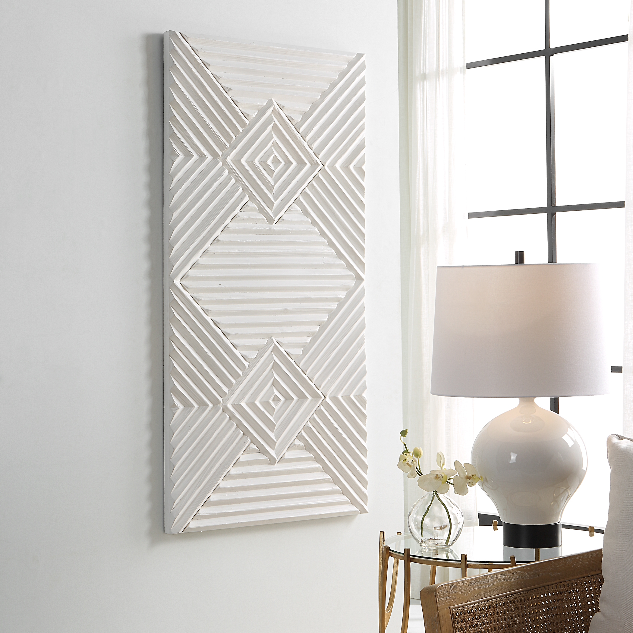 Nexus Wood Geometric Wall Decor - Image 2