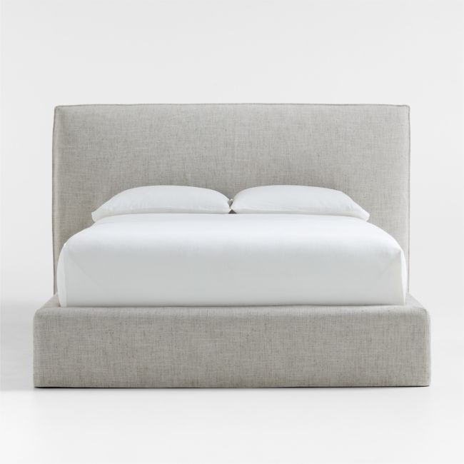 Capri Earth Slipcovered Queen Bed - Image 0