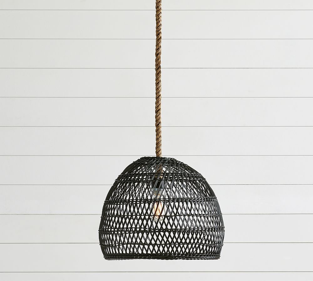 Flora All-Weather Wicker Indoor/Outdoor Pendant, Small - Image 0