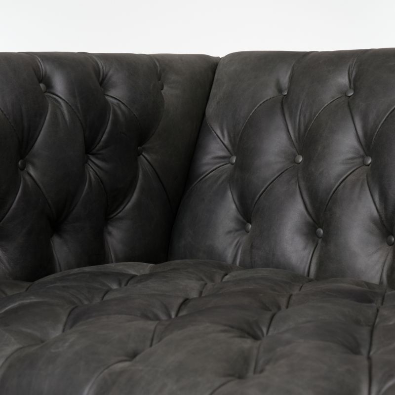 Rollins Ebony Leather Sofa - Image 4