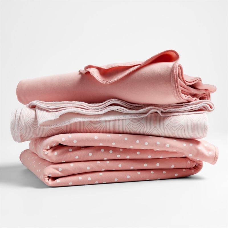 Zen Pink Organic Baby Swaddle Blankets, Set of 3 - Image 2