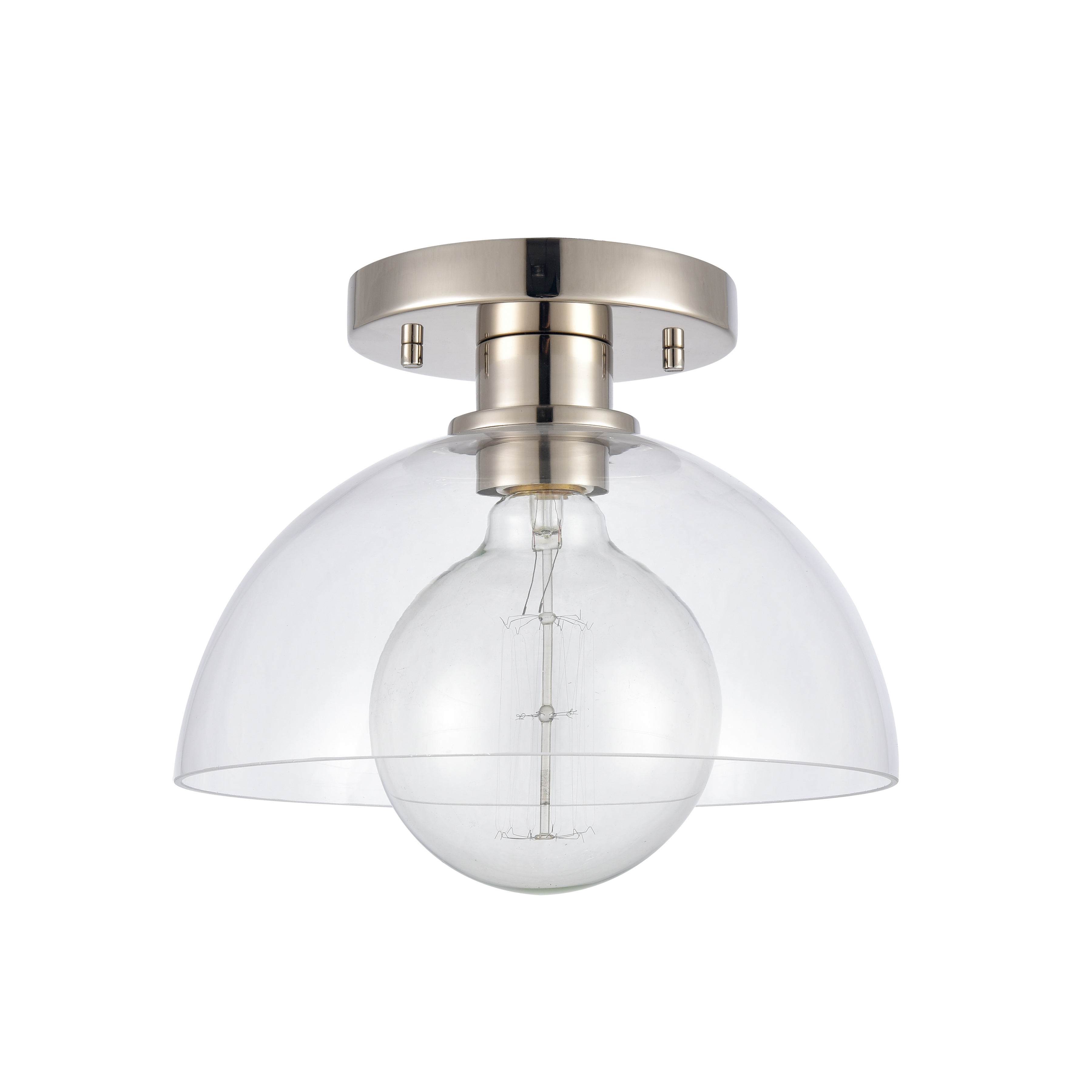 Julian 10'' Wide 1-Light Semi Flush Mount - Polished Nickel - Image 1