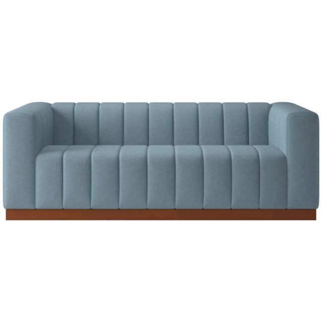 Forte 81" Lisbon Wedgewood Sofa with Walnut Base - Image 0