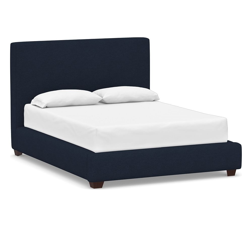 Big Sur Upholstered Bed, Queen, Performance Heathered Basketweave Navy - Image 0