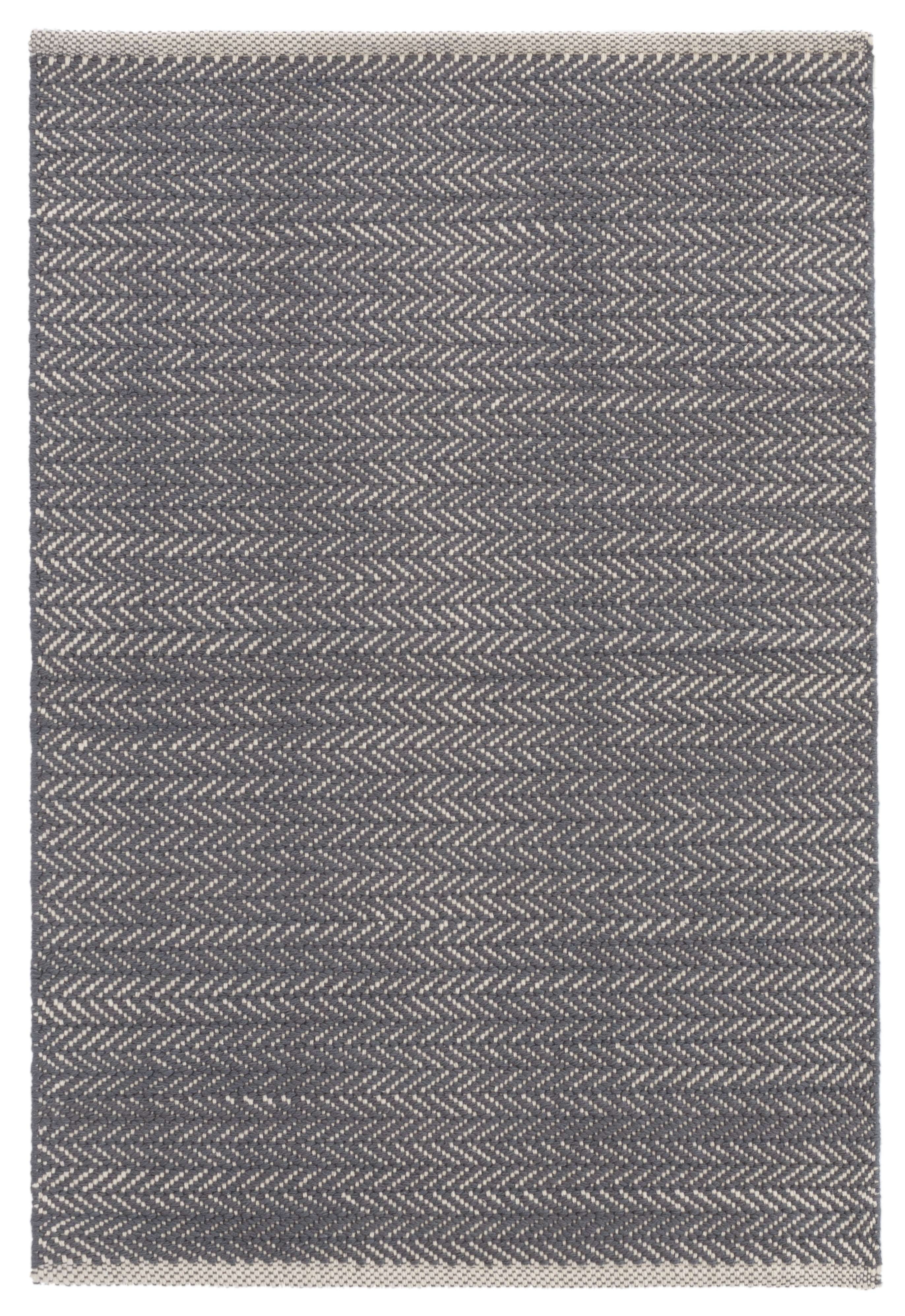 Herringbone Shale Handwoven Cotton Rug - Image 0