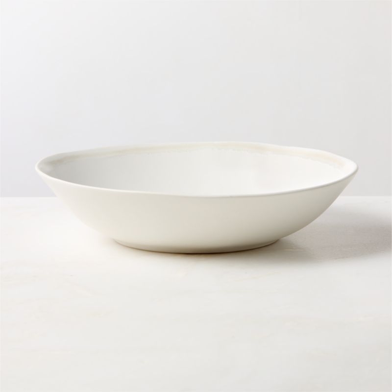 Hyacinth White Pasta Bowls with Reactive Glaze Set of 6 - Image 3