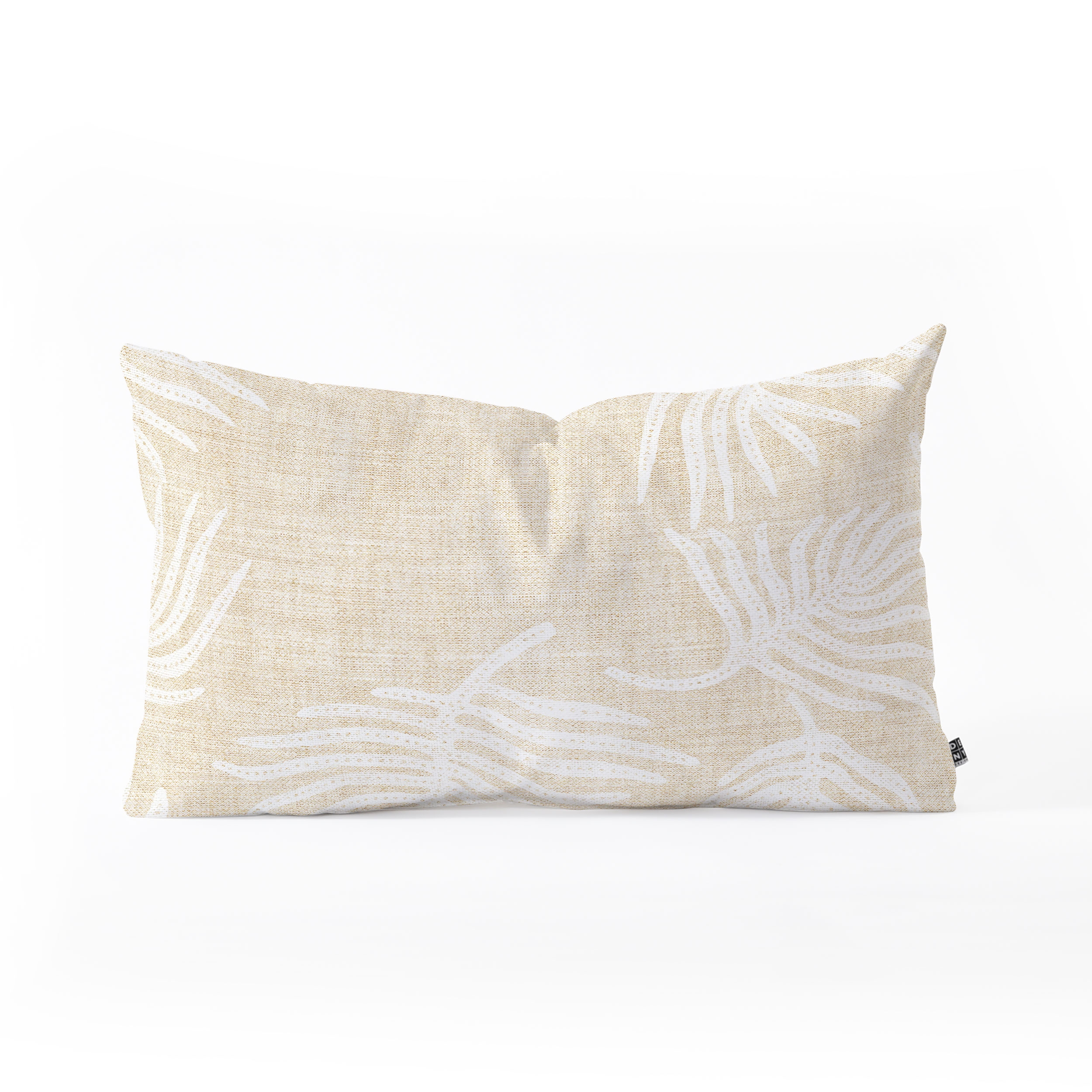 Palm Linen by Holli Zollinger - Oblong Throw Pillow 26" x 16" - Image 0